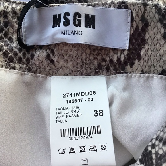 MSGM Milano Ruffle Snakeskin Mini Skirt NEW - Picture 6 of 7